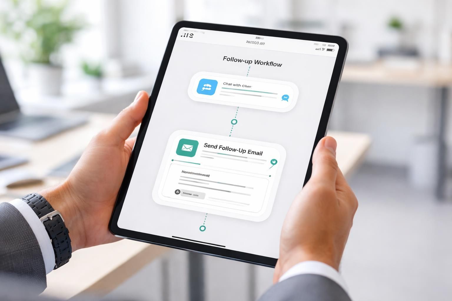 optimisez vos relances avec notre crm mobile sur ipad, intégrant un workflow fluide de l’échange à l’email pour une gestion efficace et simplifiée.