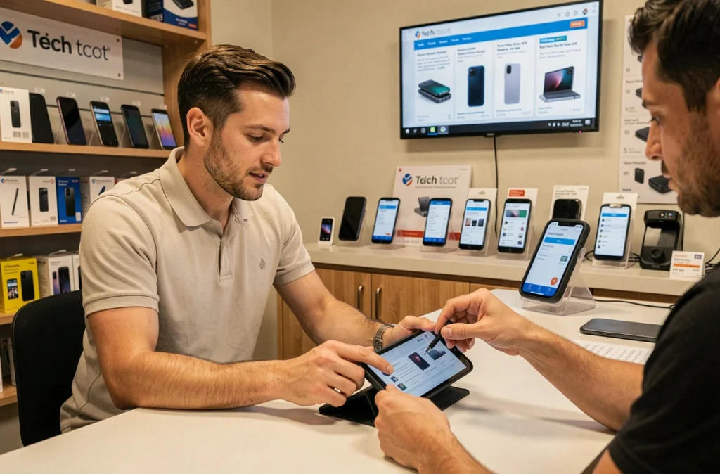 Spécialiste de GSM Concept assurant le support technique et les solutions mobiles pour un client en boutique