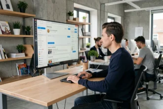 Développeur web WordPress travaillant sur un projet dans une agence digitale en Seine-et-Marne